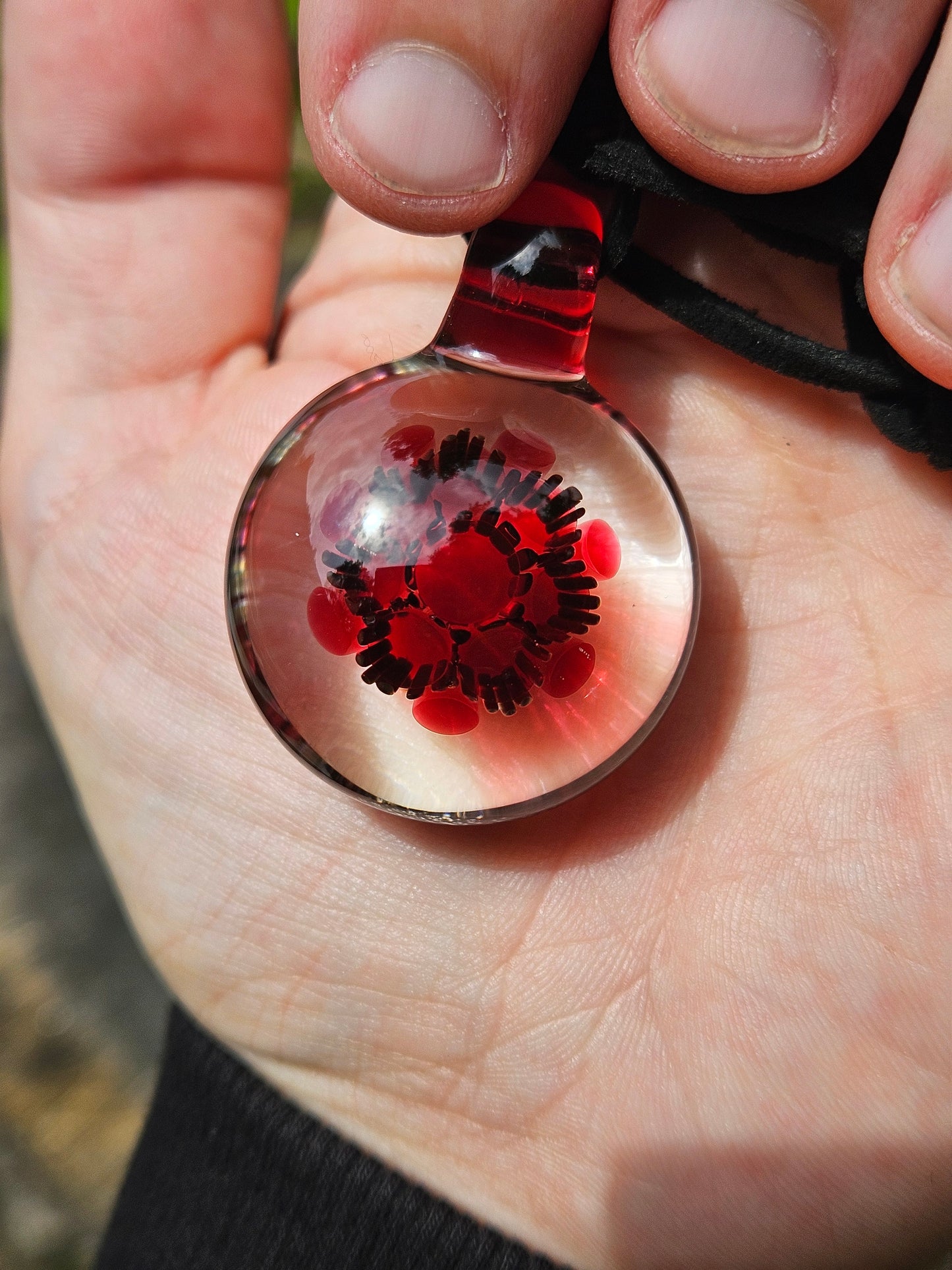 Ruby Slippers & Electrum Implosion Pendant