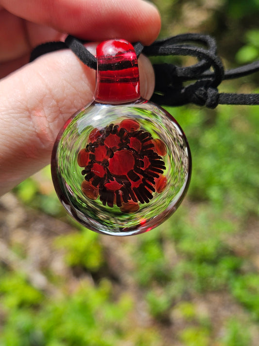 Ruby Slippers & Electrum Implosion Pendant
