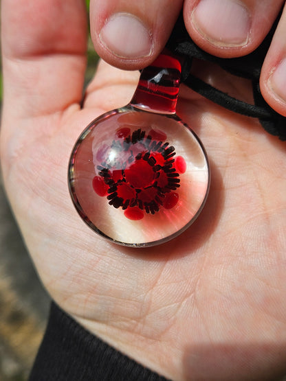 Ruby Slippers & Electrum Implosion Pendant